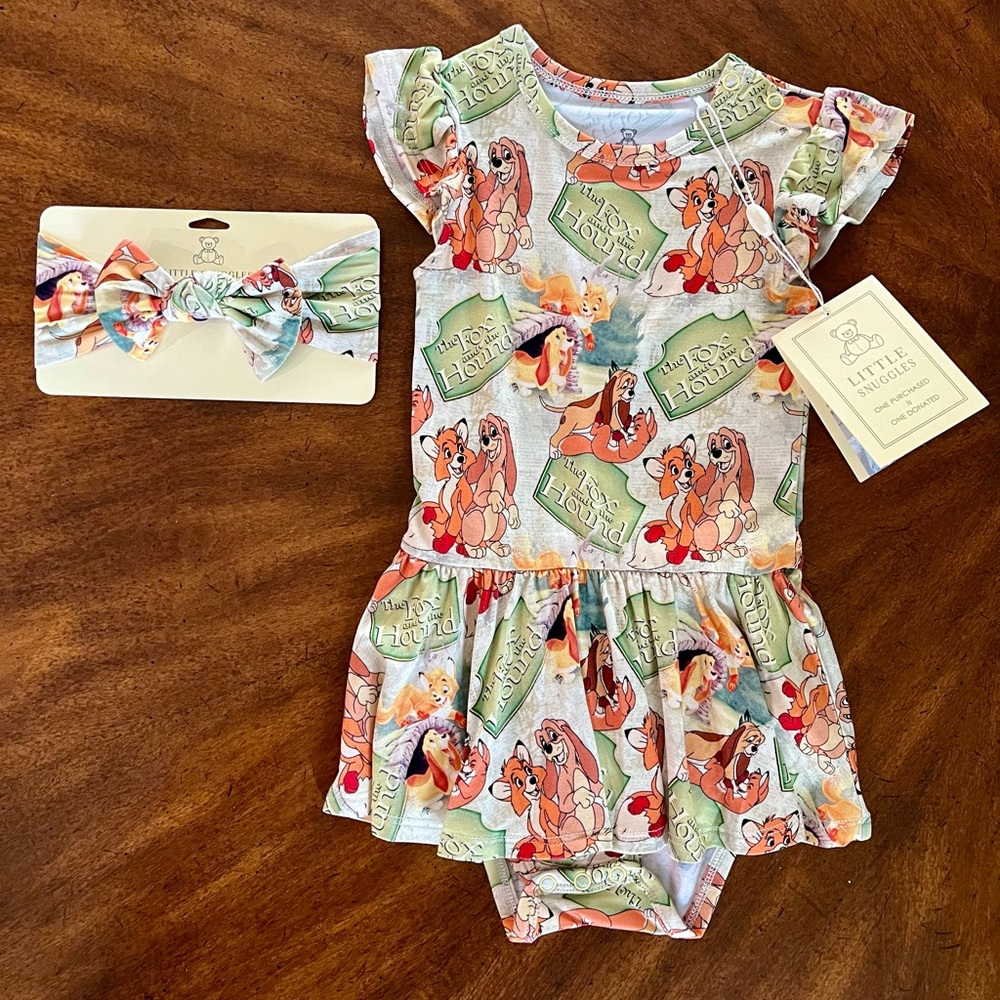 Charlie’s Project Fox and the Hound bamboo bodysuit twirl and bow